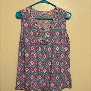 Escapada Pink and Blue Blouse Vibrant Top